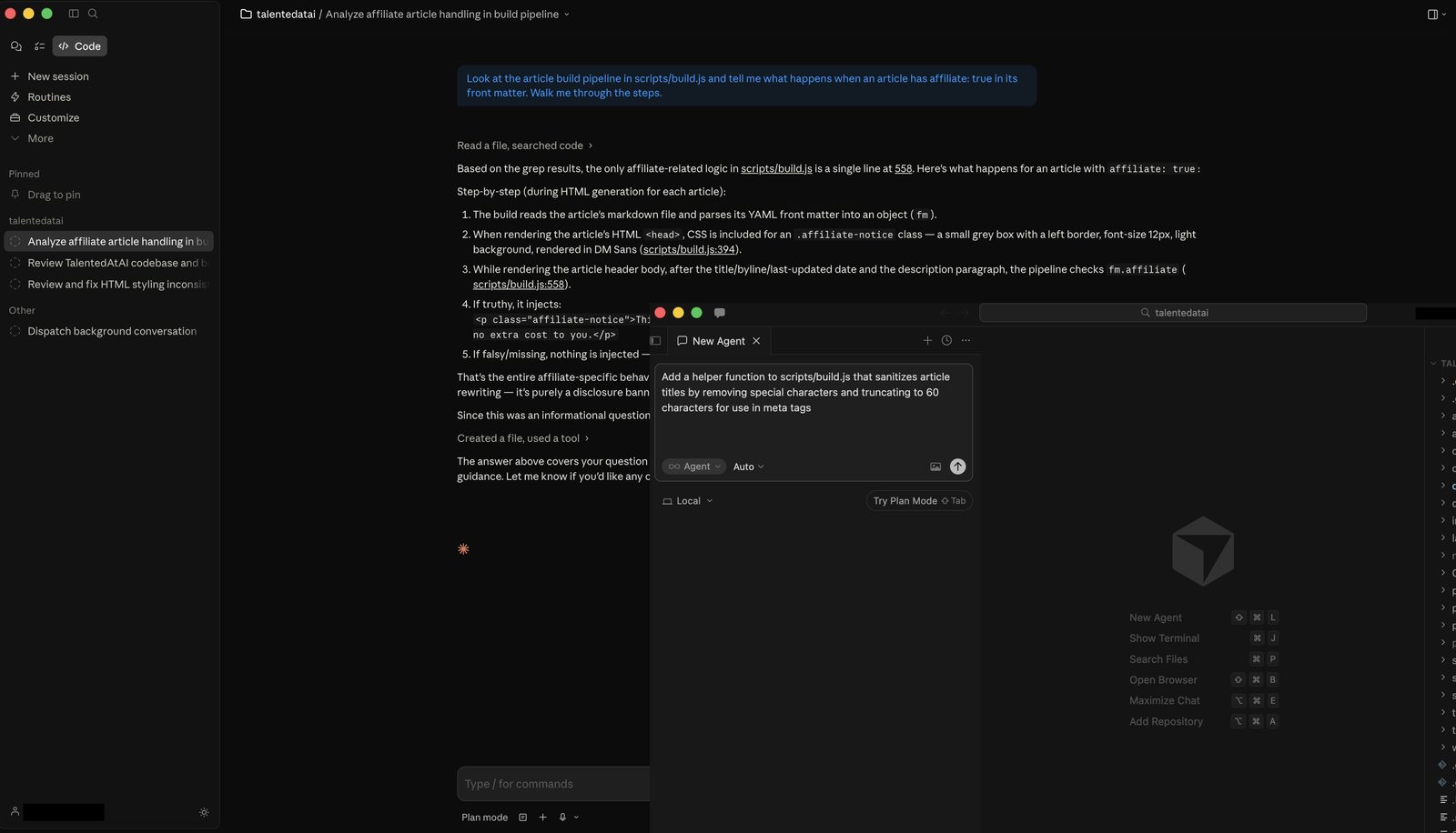 Split comparison showing terminal-based AI coding on the left and IDE-based AI coding on the right